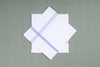 White Cotton Handkerchief with Blue Border