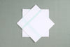 White Cotton Handkerchief with Sea Green Striped Border