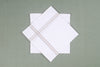 White Cotton Handkerchief with Brown and Yellow Striped Border