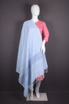 Sky Blue Jacquard Shawl