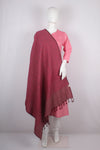 Handwoven Cotton Magenta Jacquard Shawl