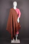 Handwoven Cotton Coke Maroon Jacquard Shawl