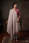 Handwoven Cotton Gray Jacquard Shawl