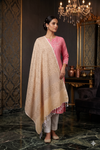 Handwoven Cotton Yellow Jacquard Shawl