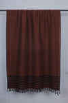 Maroon Shawl with Black Strpes