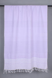 Handwoven Cotton Shawl with Striped Border