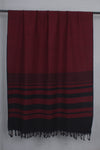 Handwoven Cotton Maroon Plaine Shawl