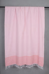 Handwoven Cotton Peach Plaine Shawl