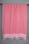Handwoven Cotton Coral Shawl