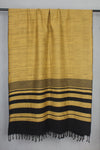 Handwoven Cotton Yellow Plaine Shawl