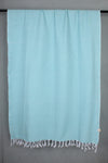 Handwoven Cotton Sky Blue Plaine Shawl