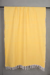 Handwoven Cotton Yellow Plaine Shawl