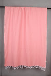 Handwoven Cotton Coral Plaine Shawl