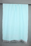 Handwoven Cotton Sea Green Plaine Shawl