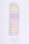 Blue Ultra Soft Bath Towel with Yellow Stripes