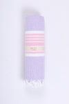 Blue Ultra Soft Bath Towel with Red Stripes