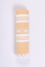 Yellow Ultra Soft Bath Towel with White Stripes