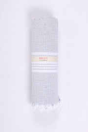 Gray Ultra Soft Bath Towel with Off White Stripes