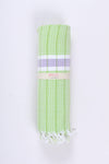 Green Ultra Soft Bath Towel with White Stripes