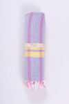 Blue Ultra Soft Bath Towel with Pink Stripes