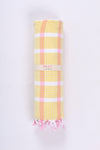 Yellow Ultra Soft Bath Towel with White Stripes