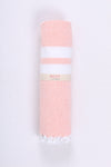 Baby Pink Ultra Soft Bath Towel with White Stripes