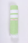Green Pink Ultra Soft Bath Towel with White Stripes