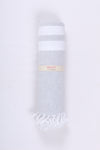 Gray Ultra Soft Bath Towel with White Stripes