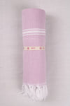 Pink and White Striped Ultra Soft Bath Towel