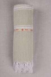 Green and White Striped Ultra Soft Bath Towel