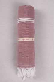 Red and White Striped Ultra Soft Bath Towel