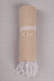 Yellow and White Striped Ultra Soft Bath Towel