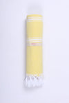 Yellow Ultra Soft Bath Towel with White Stripes