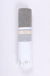 Iron Gray Ultra Soft Bath Towel with White Stripes
