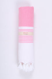 Pink Ultra Soft Bath Towel with White Stripes