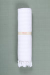 White Ultra Soft Bath Towel with Red Stripes