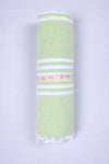 Green and White Striped Ultra Soft Bath Towel