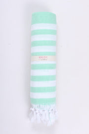 Handwoven Cotton Bath Towel with White Stripes