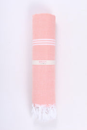 Handwoven Cotton Bath Towel with White Stripes