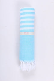 Handwoven Cotton Bath Towel with White Stripes