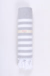 Gray Ultra Soft Bath Towel with White Stripes