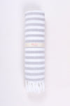 Gray and White Ultra Soft Bath Towel with Gray and White Stripes