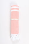 Peach Ultra Soft Bath Towel with White Stripes
