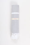 Gray Soft Bath Towel with White Stripes