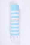Sky Blue Ultra Soft Bath Towel with White Stripes