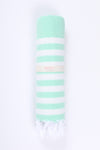 Sea Green Ultra Soft Bath Towel with White Stripes