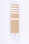 Mustard Yellow Ultra Soft Bath Towel with White Stripes