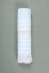 Sky Blue Ultra Soft Bath Towel with White Stripes