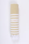 Yellow Ultra Soft Bath Towel with White Stripes