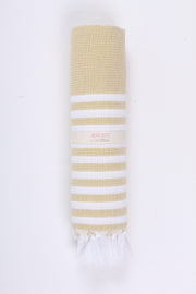 Yellow Ultra Soft Bath Towel with White Stripes